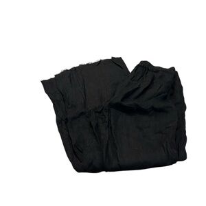 JAGA black linen raw hem pants